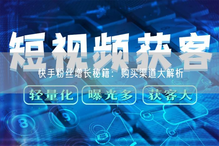 快手粉丝增长秘籍：购买渠道大解析